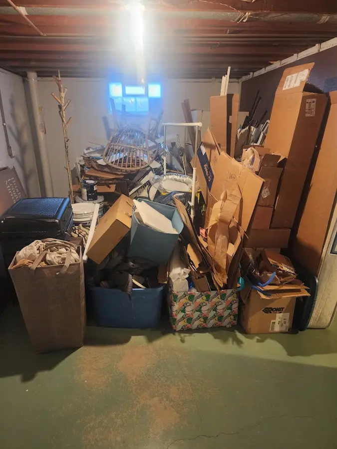 Roll-off dumpster container at job site for 20 Yard Dumpster Rental in Louisville